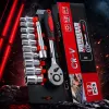Multi-functional tool set, red packaging box, portable repair tool combination, home repair toolbox Specification image